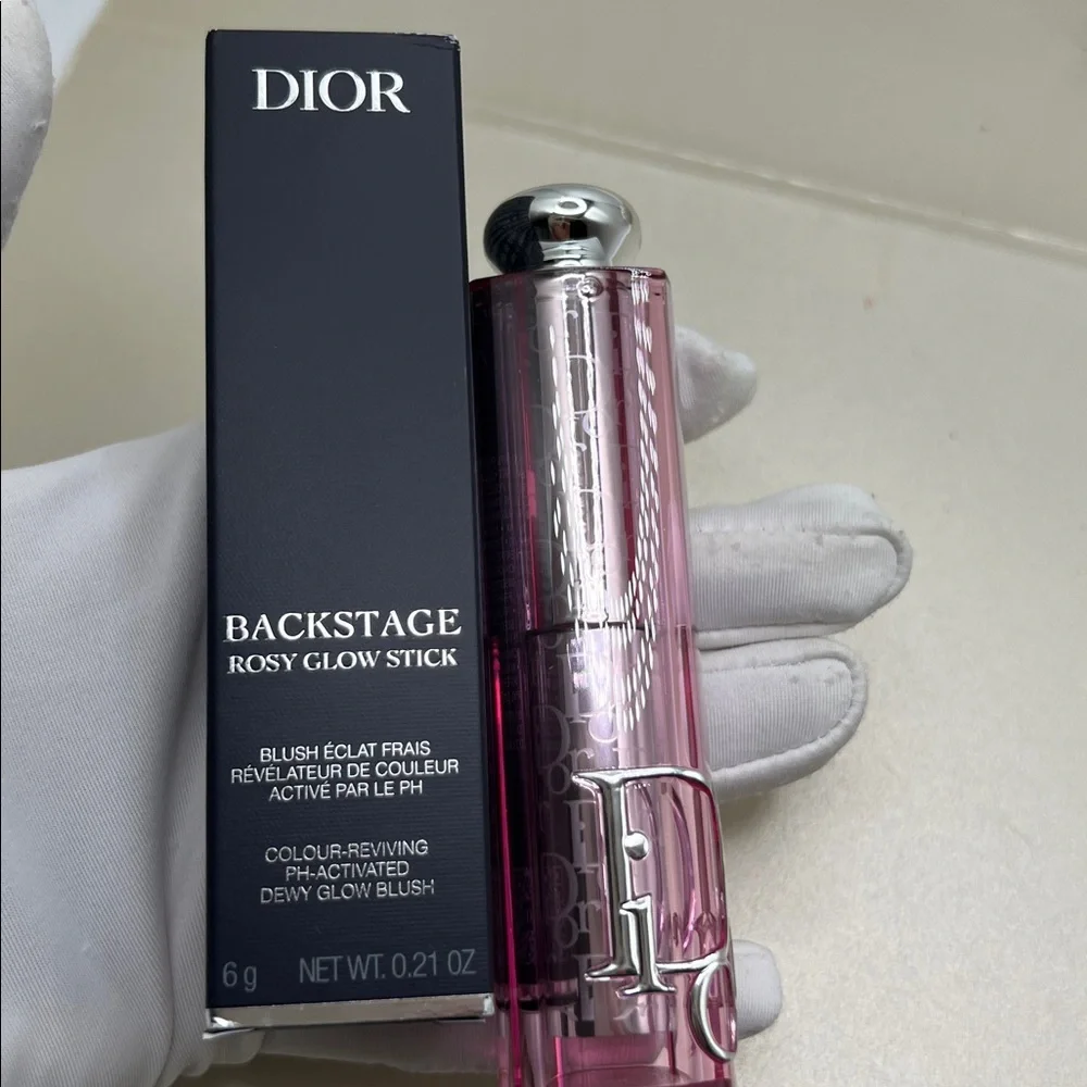 Dior Backstage Rosy Glow Blush Stick Reviving pH-Activated 001 Pink With Box